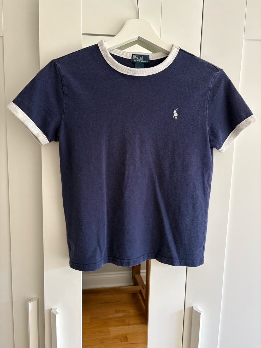 Vintage Polo by Ralph Lauren Navy Ringer Tee with White Trim